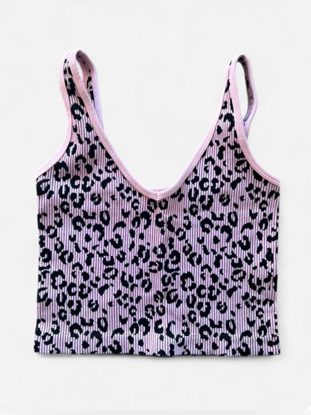AURA Leopard Cheetah Print Crop Tank Top
